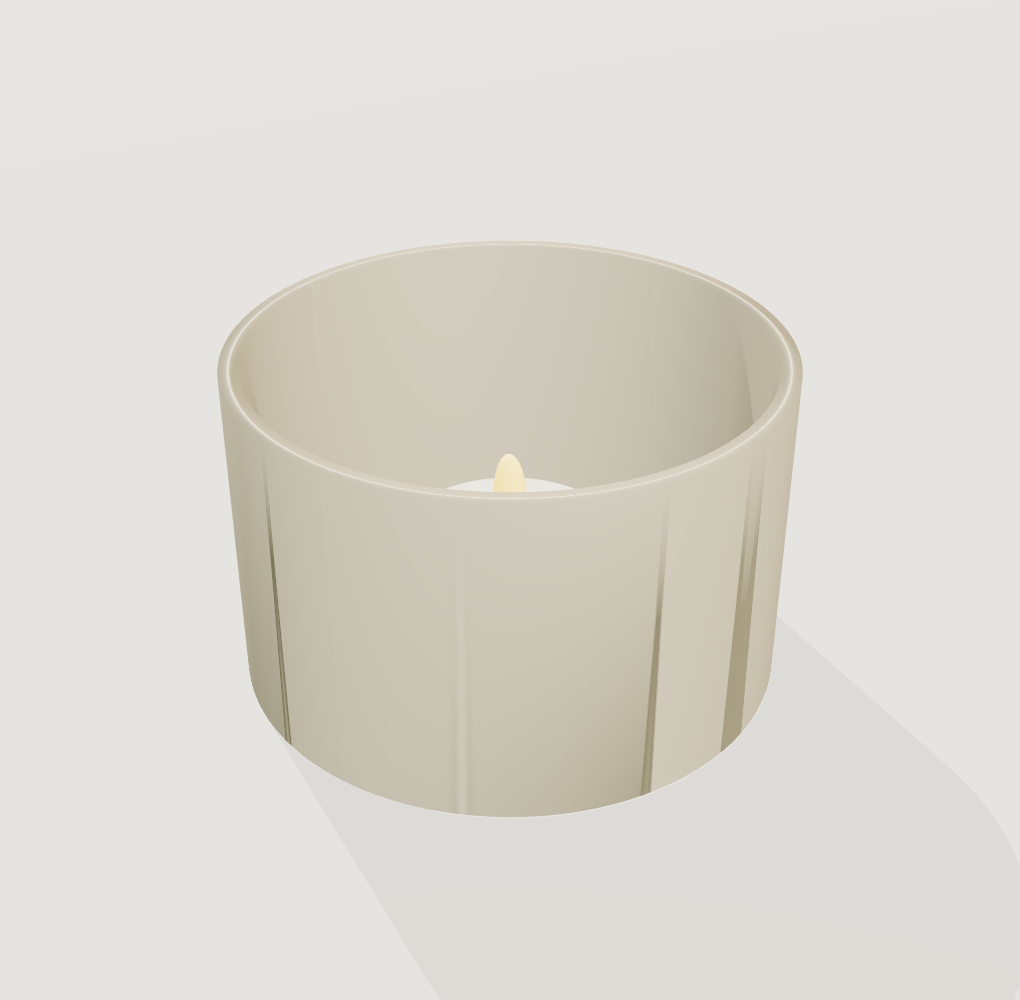 Plain LED candle holder, actual geometry render