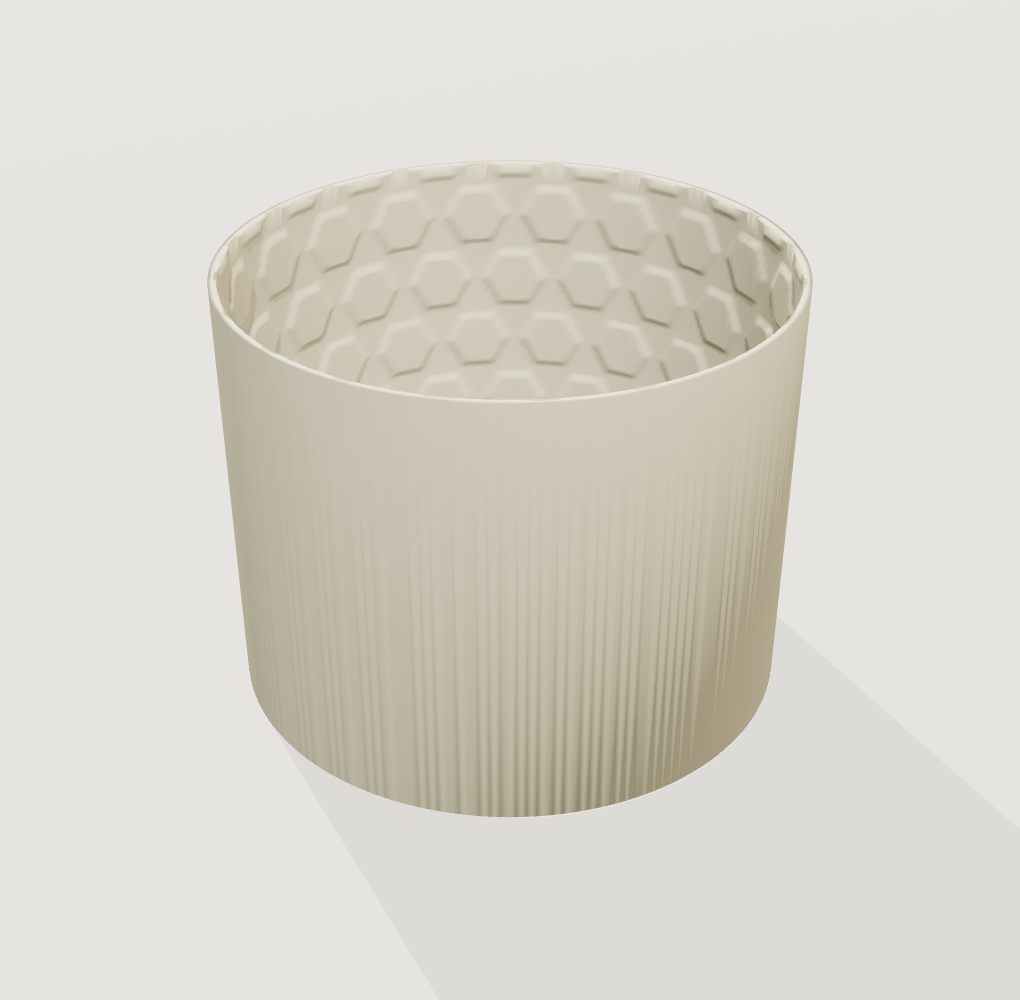 Filled-cell shell LED candle holder, actual geometry render