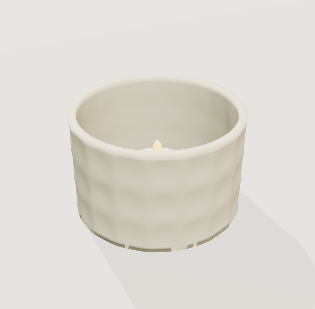 Dimples LED candle holder, actual geometry render
