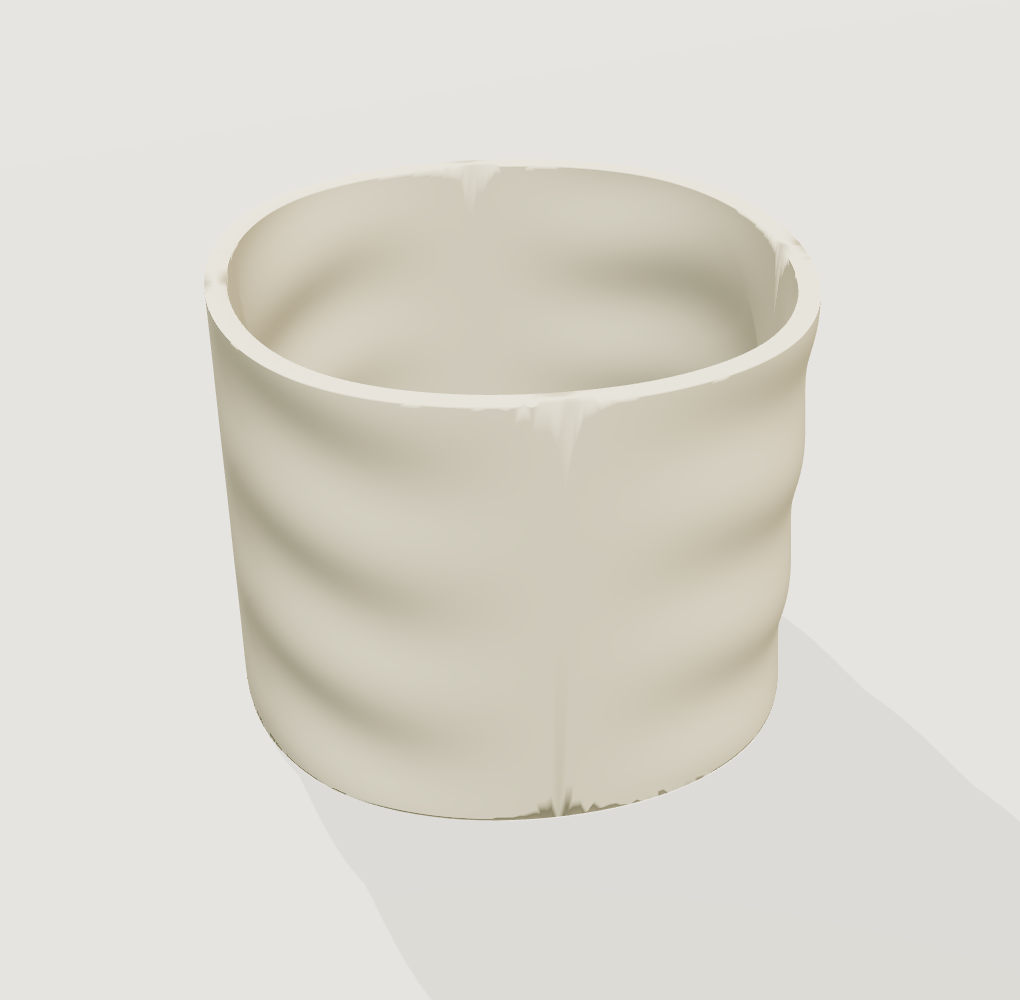 Ripple column LED candle holder, actual geometry render