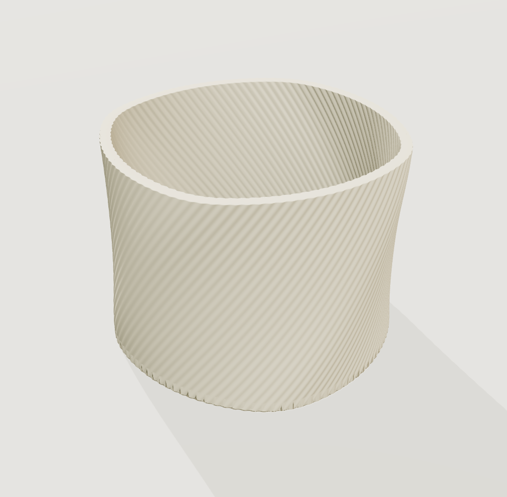 Twisted square LED candle holder, actual geometry render